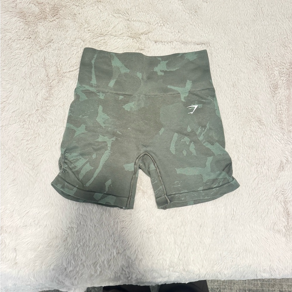 Gymshark Green Camo Athletic Shorts